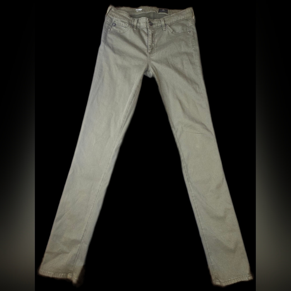 AG Adriano Goldschmied Prima Cigarette Leg Jeans Olive Green 25R Stretch Slim